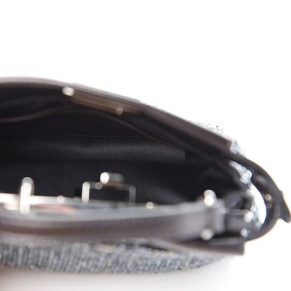 Fendi Laminated Goatskin Beaded Micro Peekaboo Iconic Satchel Canna di Fucile Black 5 of 10