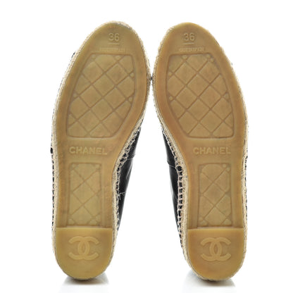 Chanel Lambskin CC Espadrilles 36 Black 5 of 10