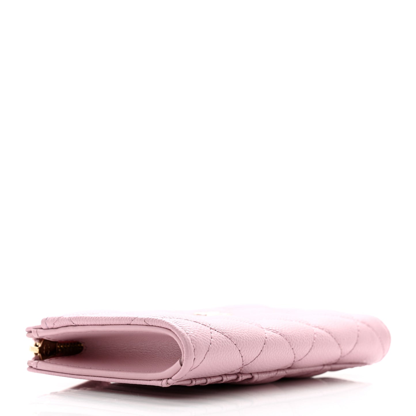 Caviar Quilted CC Zip Around Card Holder Pink