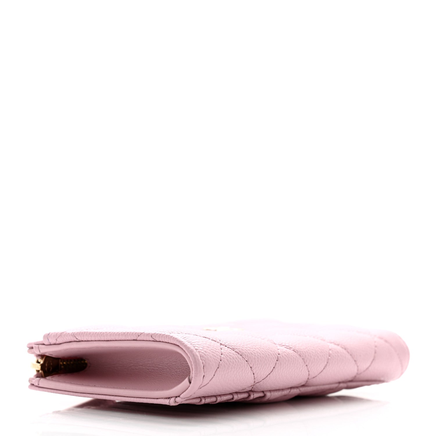 Chanel Caviar Quilted CC Zip Around Card Holder Pink 4 of 8
