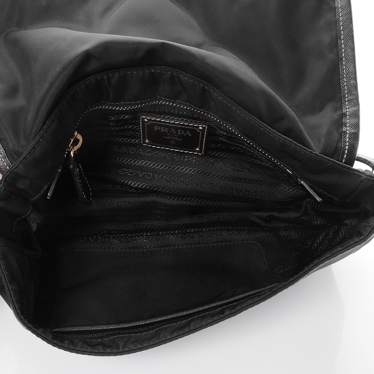 Prada Tessuto Nylon Saffiano Small Messenger Bag Black 5 of 8