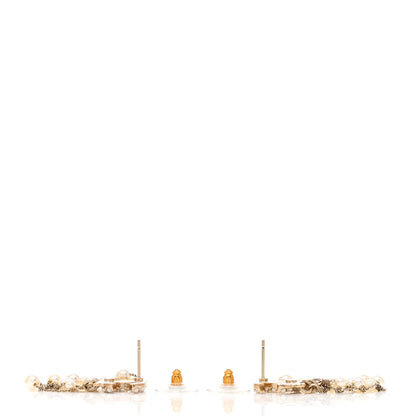 Chanel Pearl CC Long Chain Drop Earrings Gold 3 of 4
