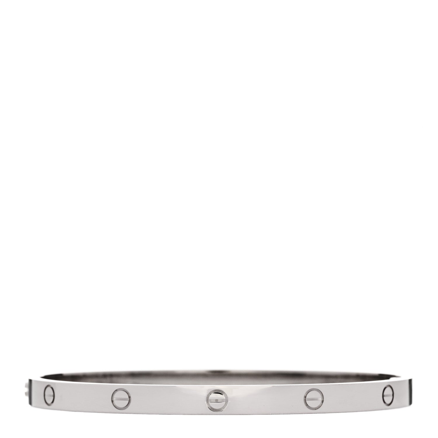 Cartier 18K White Gold LOVE Single Screw Bracelet 19 2 of 9