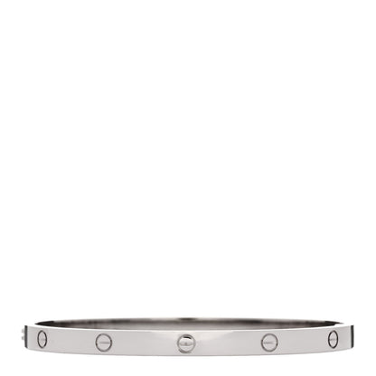 Cartier 18K White Gold LOVE Single Screw Bracelet 19 2 of 9