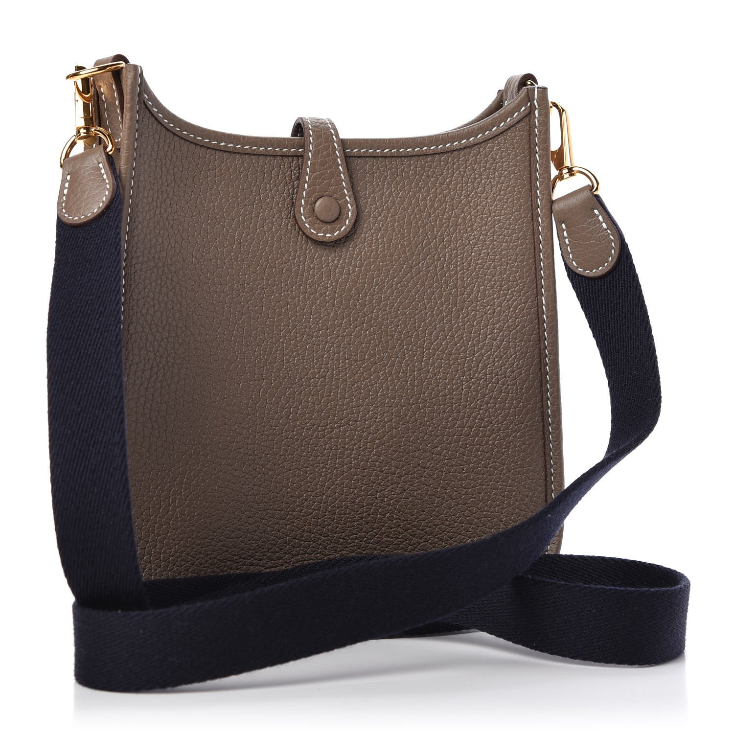 Hermes Taurillon Clemence Amazone Evelyne TPM Etoupe Bleu Indigo 3 of 9
