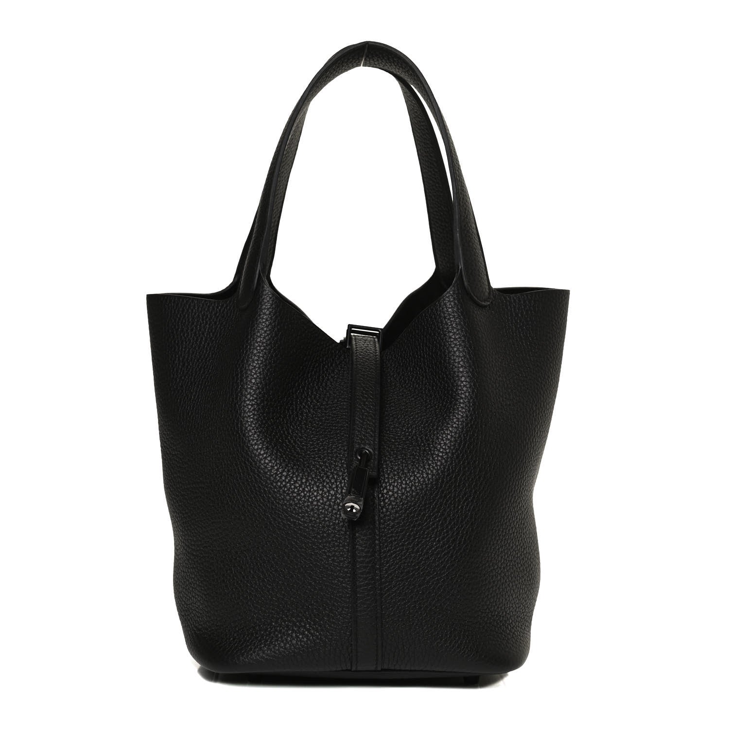 Hermes Taurillon Clemence Monochrome Picotin Lock 22 MM Black 1 of 11