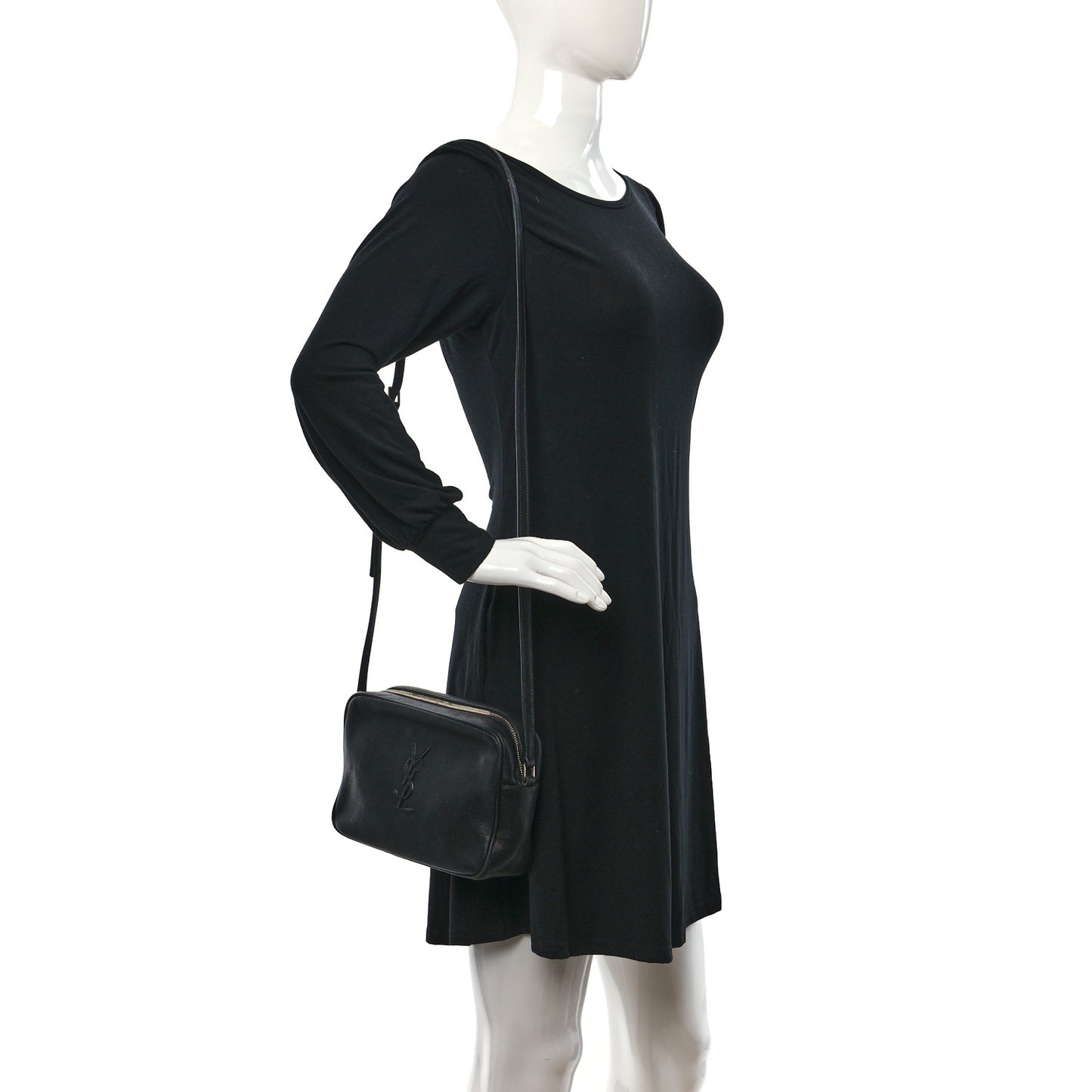 Lambskin Monogram Small Lou Camera Bag Black
