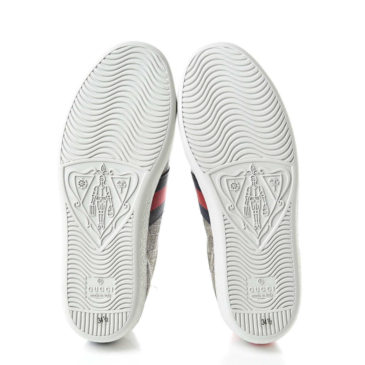 GG Supreme Monogram Ayers Web Womens Ace Sneakers 34.5 Beige