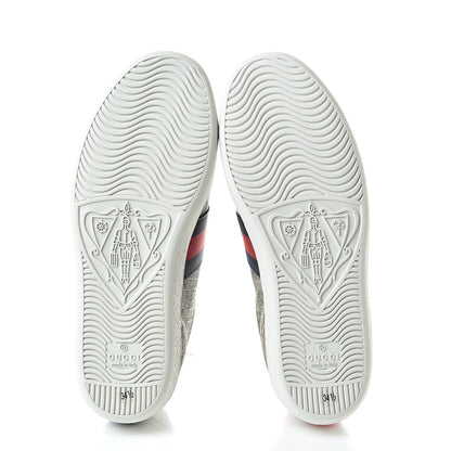 Gucci GG Supreme Monogram Ayers Web Womens Ace Sneakers 34.5 Beige 6 of 10