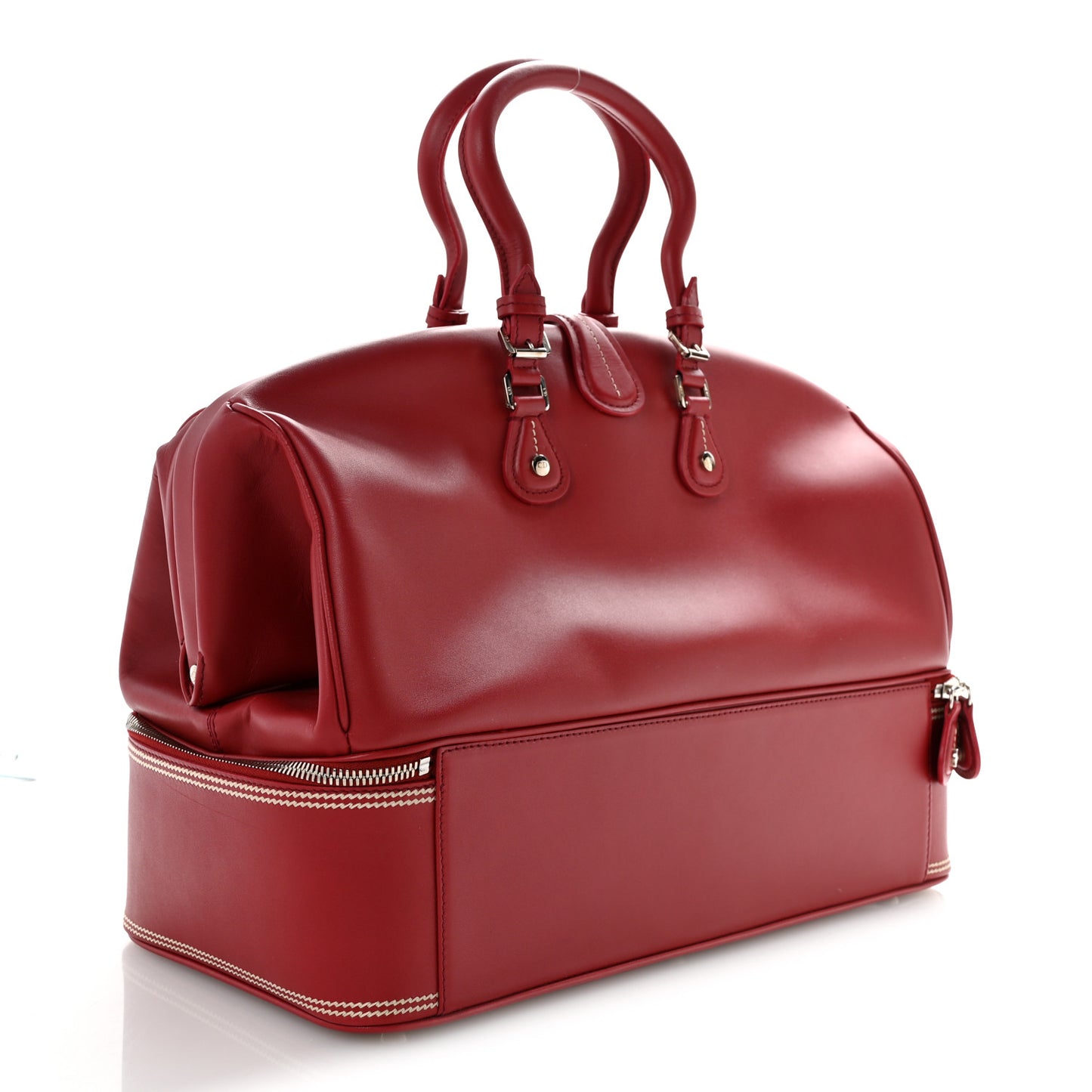 Calfskin Large Detective Satchel Rouge Bordeaux