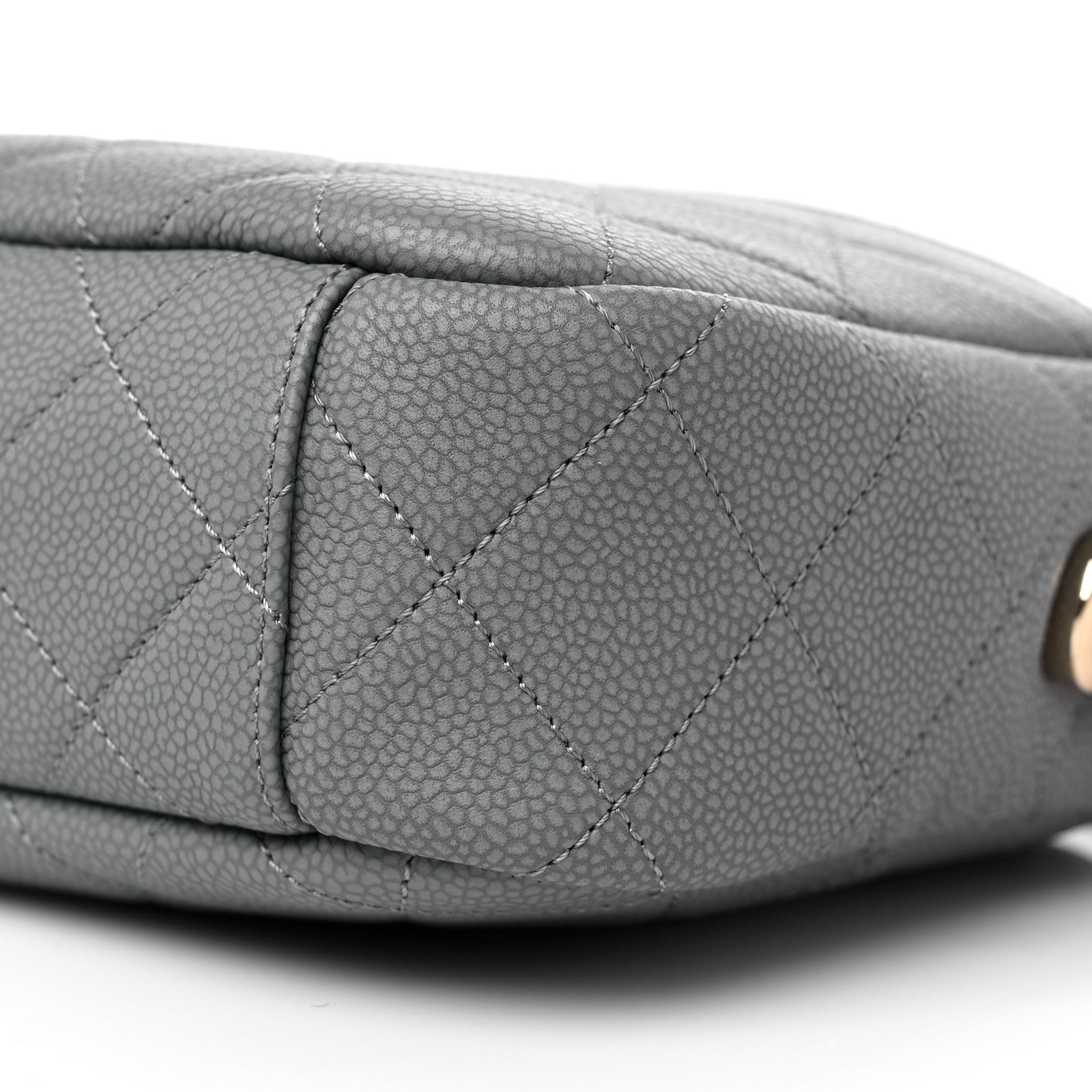 Chanel Iridescent Caviar Flat Quilted Small Coco Tassel Camera Case Grey 9 of 10