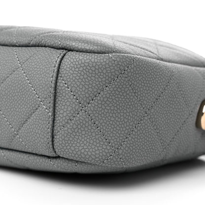 Chanel Iridescent Caviar Flat Quilted Small Coco Tassel Camera Case Grey 9 of 10
