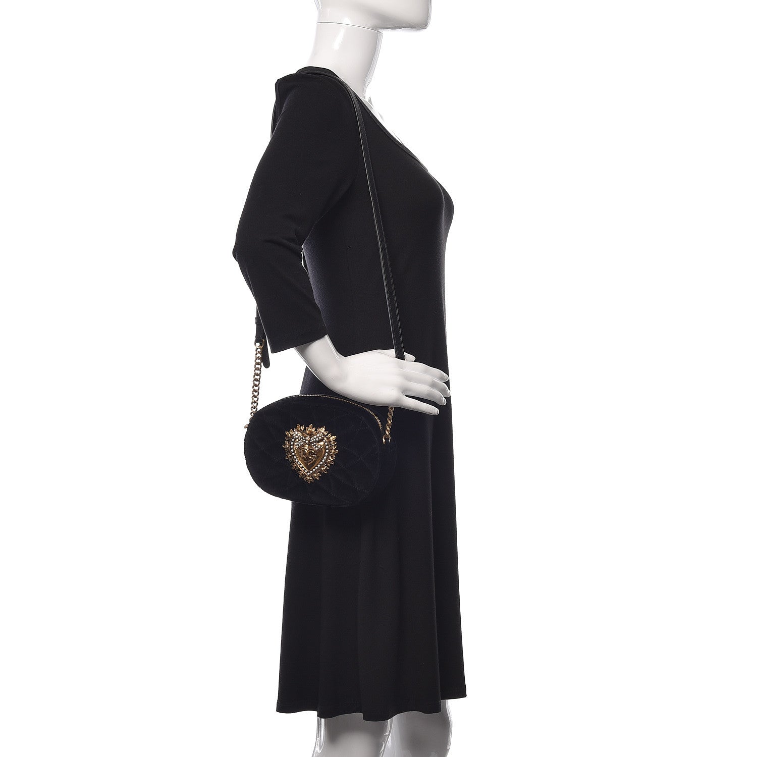 Dolce & Gabbana Velvet Devotion Crossbody Bag Black 2 of 9