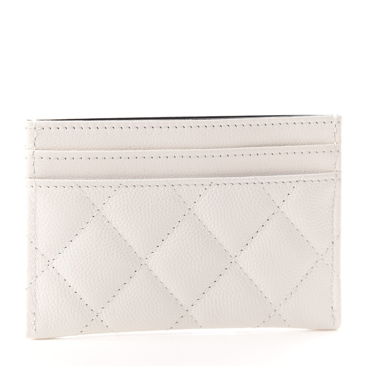 Caviar Quilted My Everything Card Holder White Black
