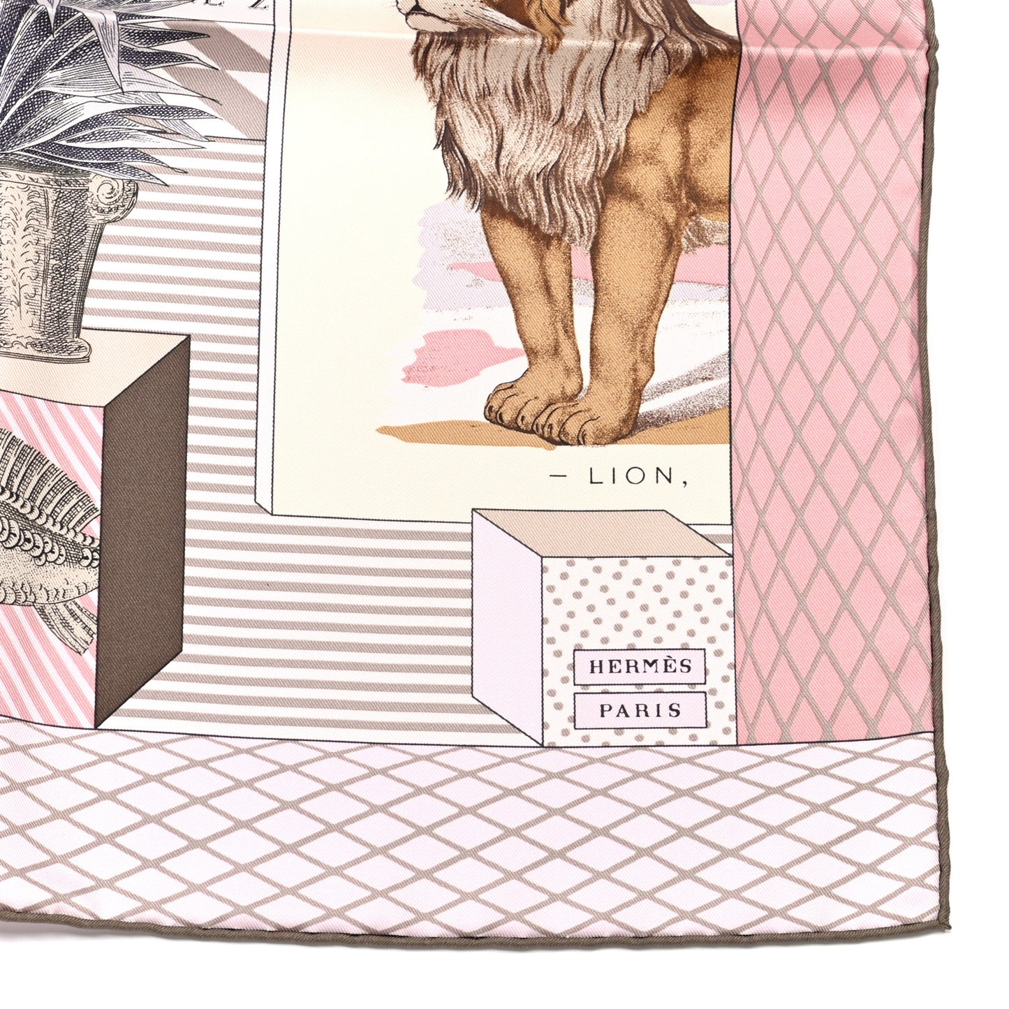 Silk Grand Theatre Nouveau Scarf 90 Rose Pale Etoupe