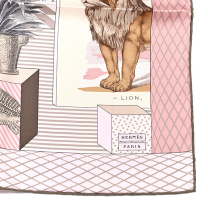 Hermes Silk Grand Theatre Nouveau Scarf 90 Rose Pale Etoupe 2 of 6