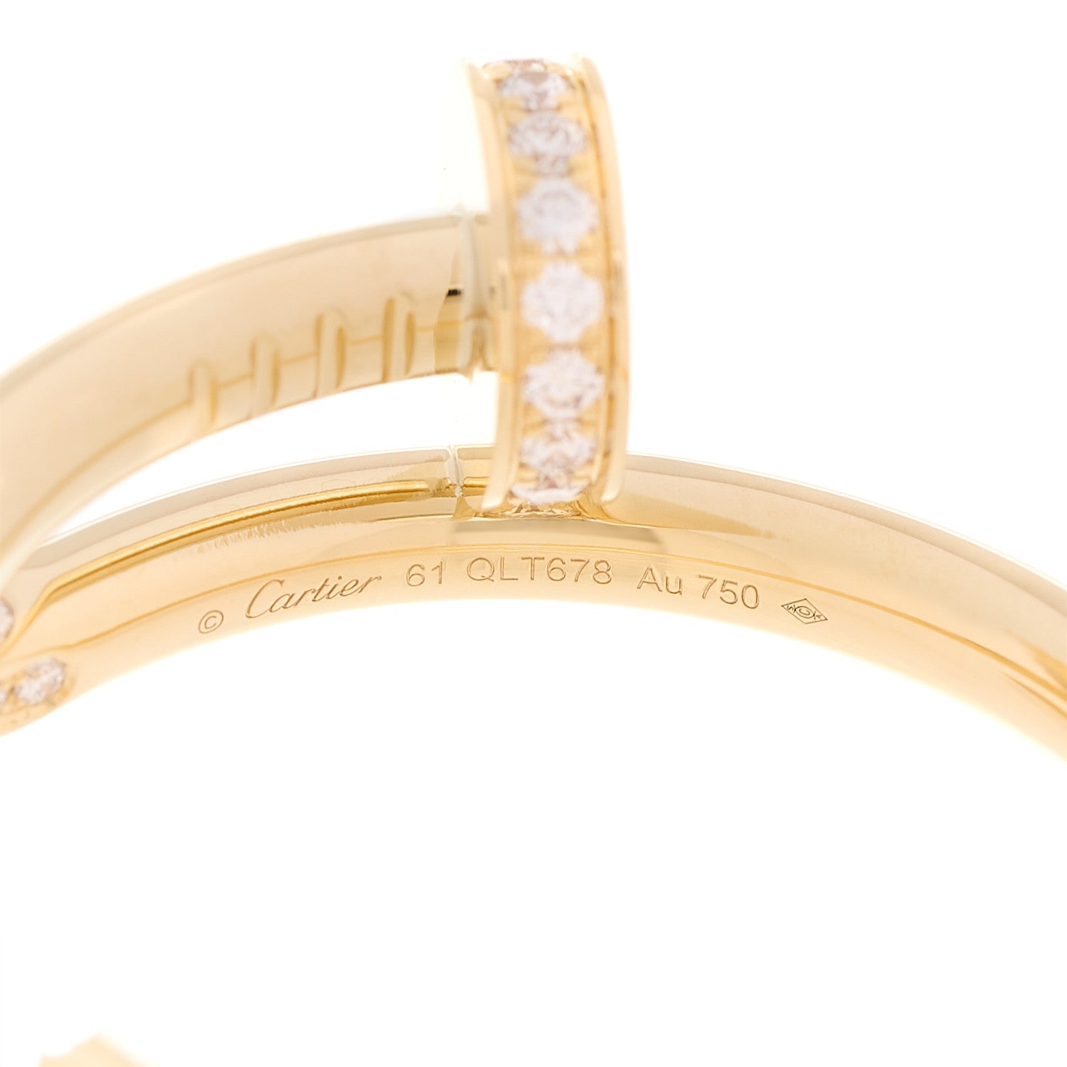 Cartier 18K Yellow Gold Diamond Juste Un Clou Ring 61 9.5 5 of 6