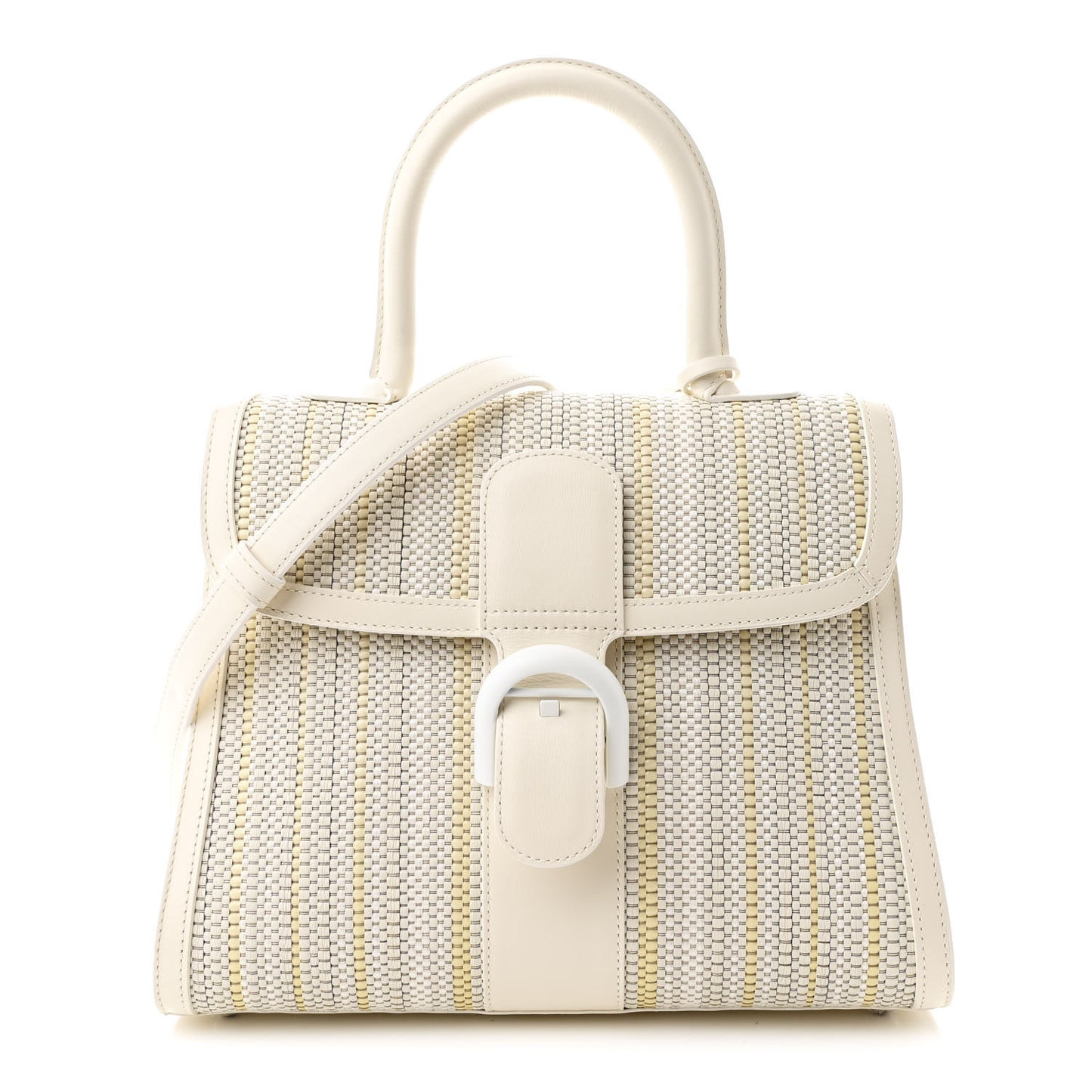 Canvas Box Calfskin MM Brillant Satchel Ivory