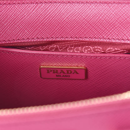 Prada Saffiano Lux Micro Galleria Double Zip Tote Fuxia 6 of 8