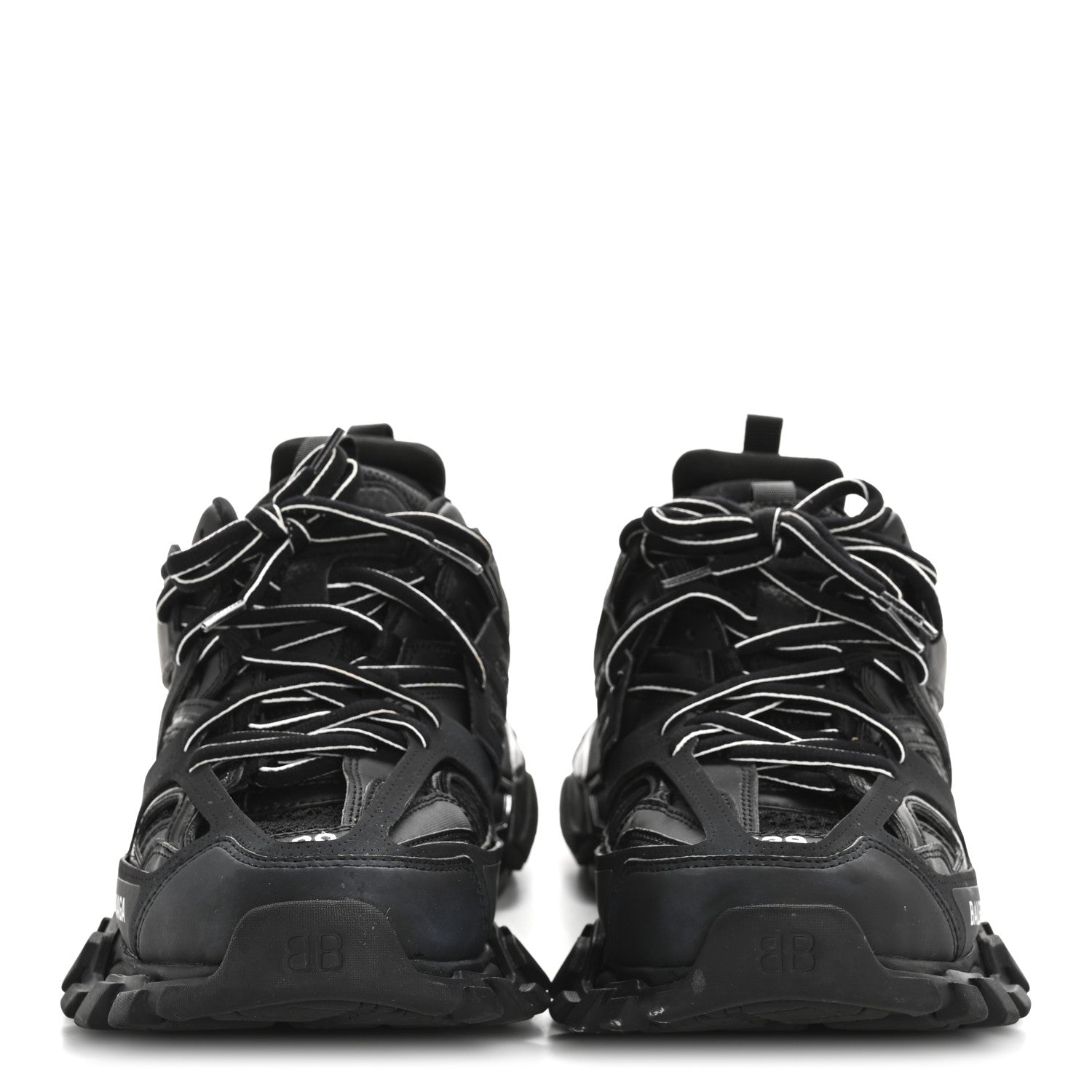 Balenciaga Mesh Nubuck Effect Fabric LED Womens Track Sneakers 39 Black 3 of 9