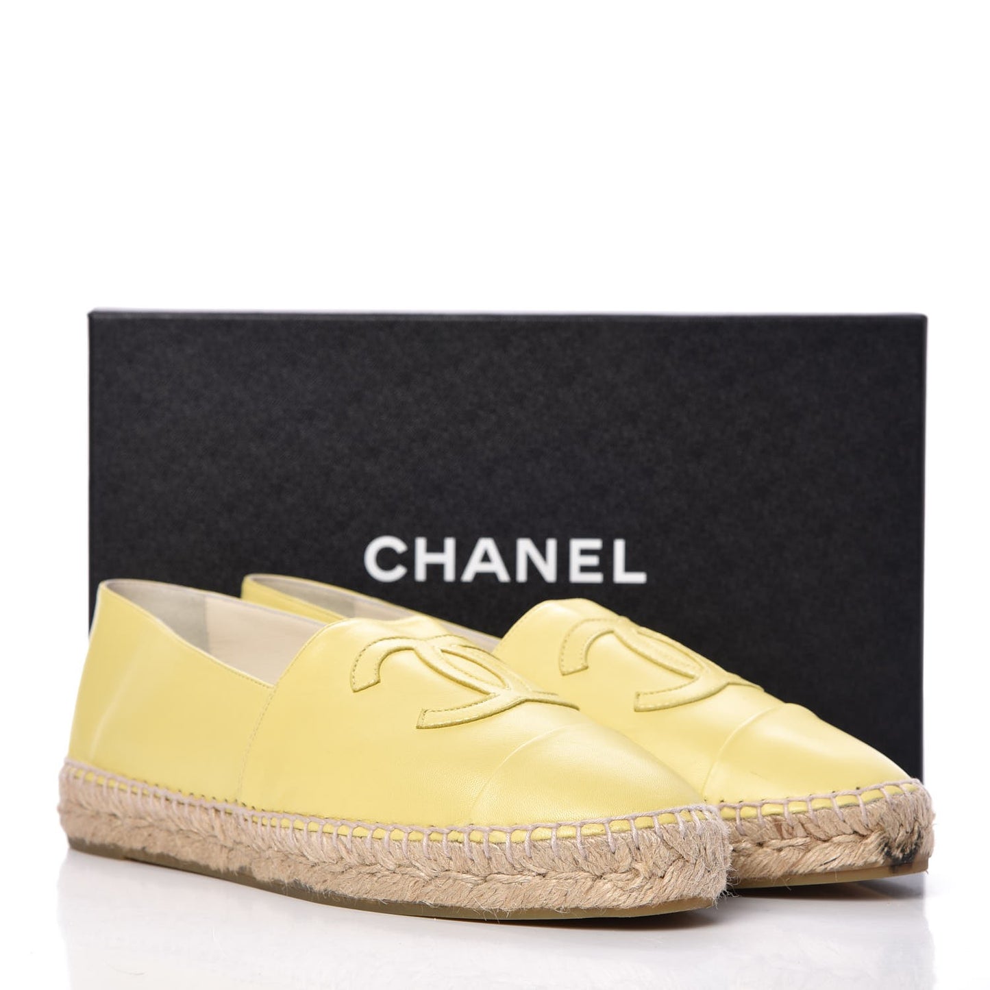 Lambskin CC Espadrilles 41 Yellow
