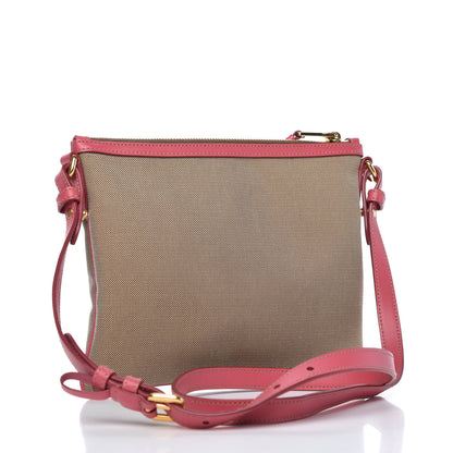 Prada Jacquard Logo Flat Crossbody Bag Corda Peonia 3 of 9