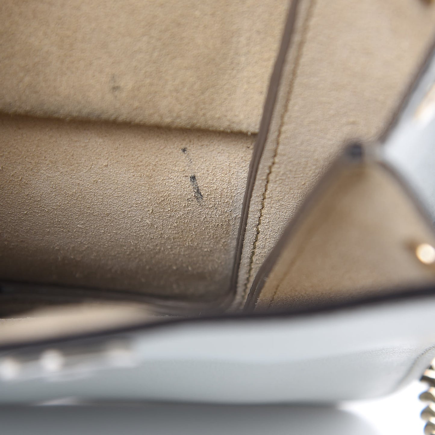 Suede Calfskin Mini Faye Bracelet Bag Airy Grey