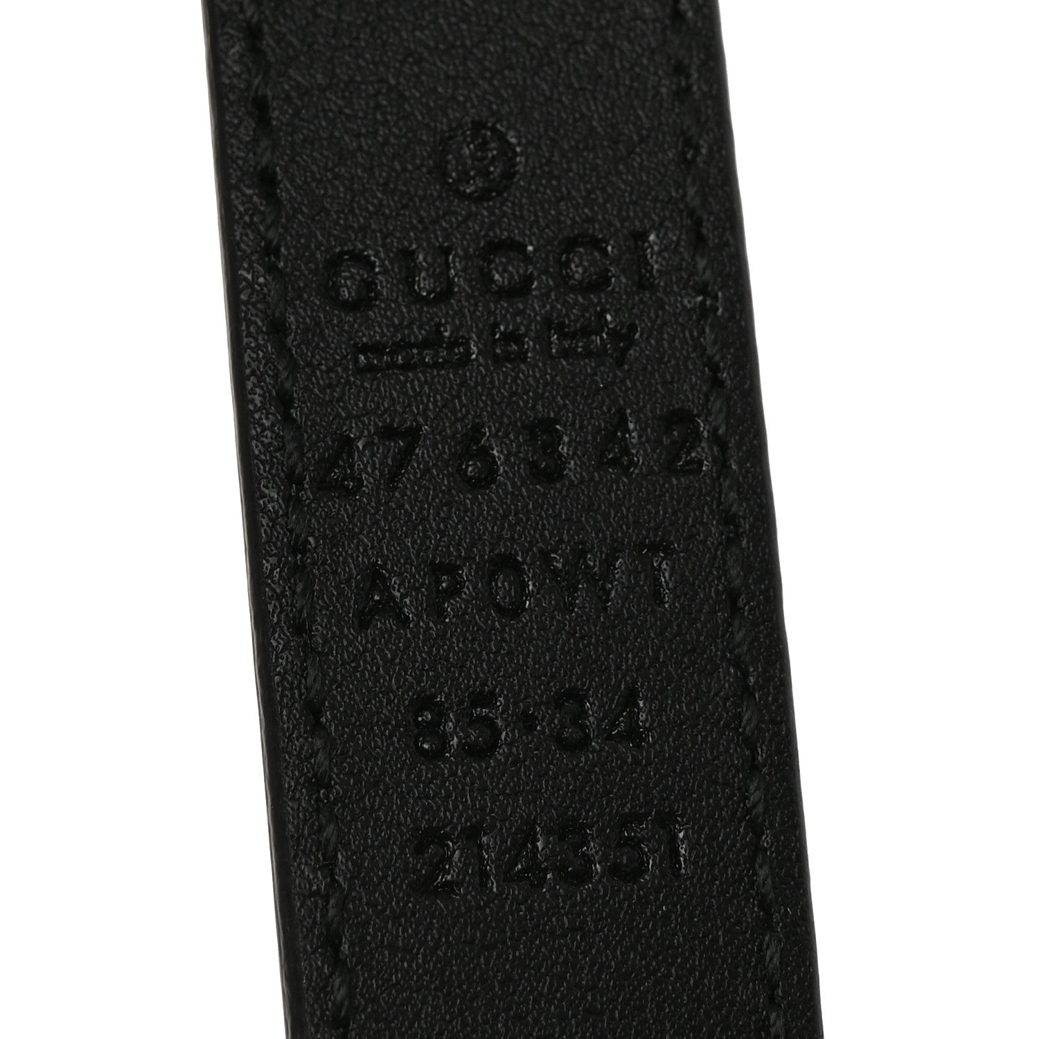 Gucci Moon Calfskin Pearl Double G 20mm Belt 85 34 Black Cream 3 of 5