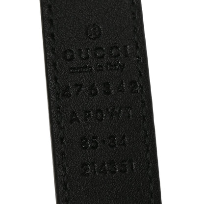 Gucci Moon Calfskin Pearl Double G 20mm Belt 85 34 Black Cream 3 of 5