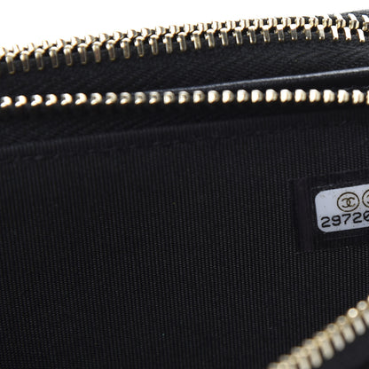 Chanel Caviar Quilted CC Filigree Clutch With Chain Beige Black 10 of 12