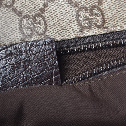 Gucci GG Plus Monogram Web Large Flap Messenger Bag Beige Dark Brown 7 of 14