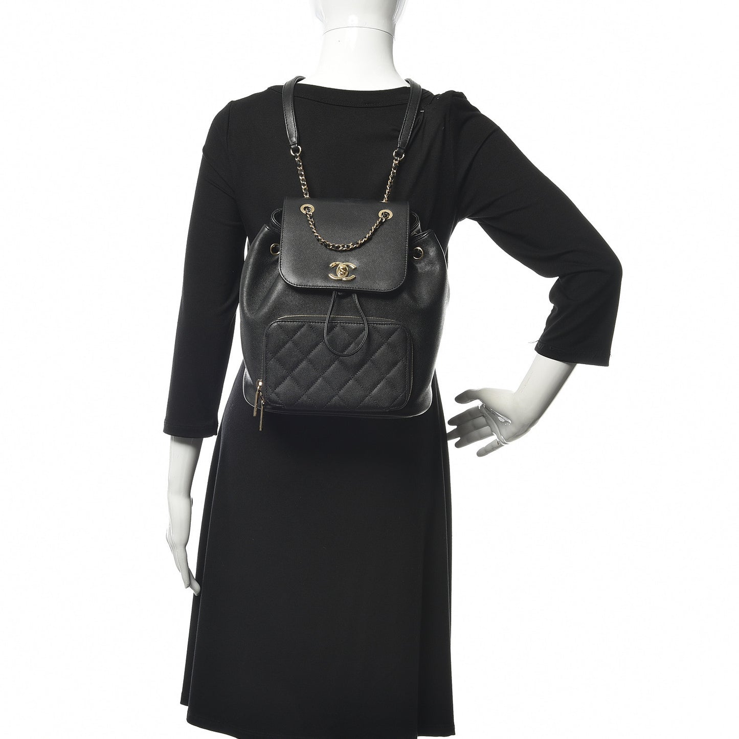Caviar Quilted Business Affinity Backpack Black
