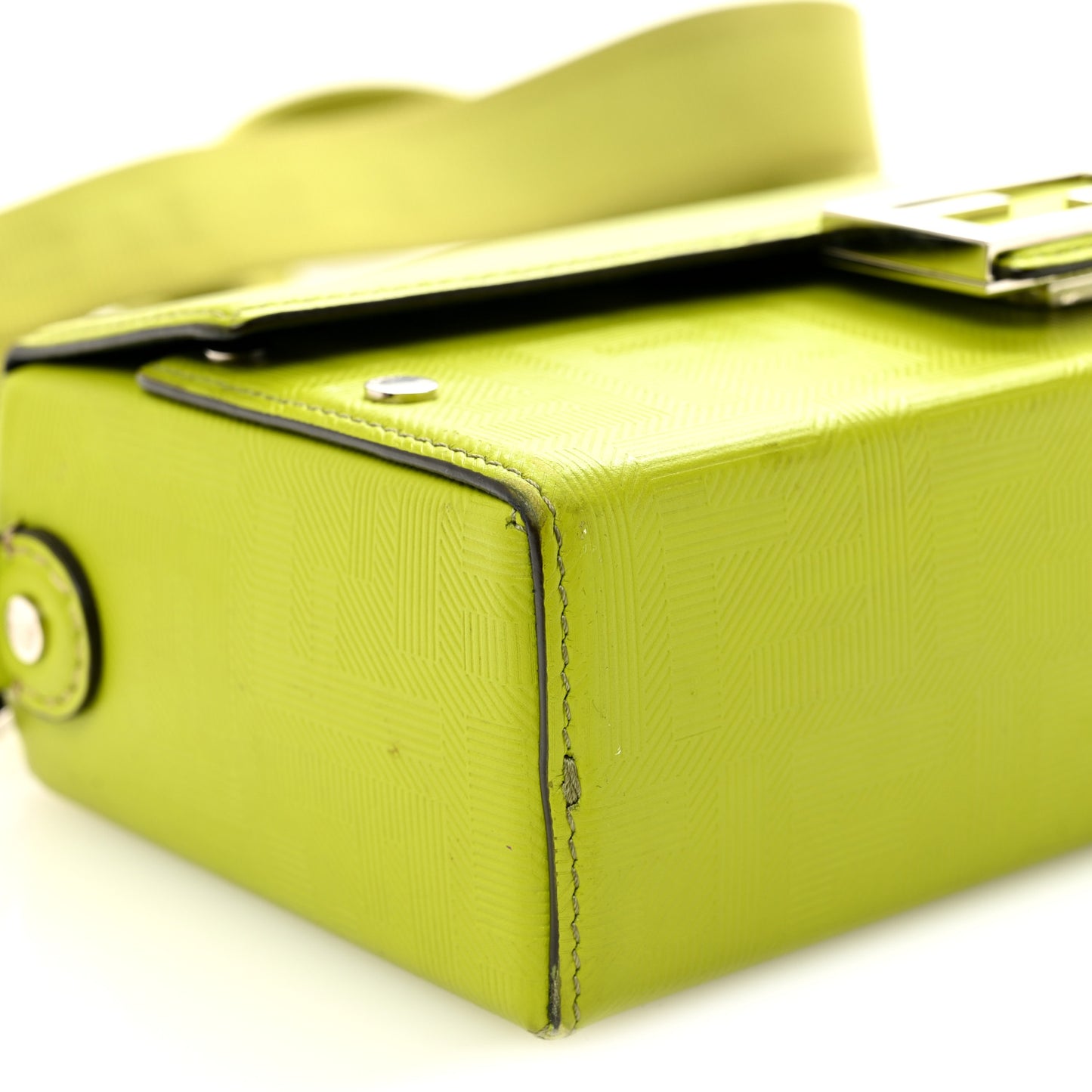 Vitello King FF Lines Embossed Baguette Soft Trunk Wasabi