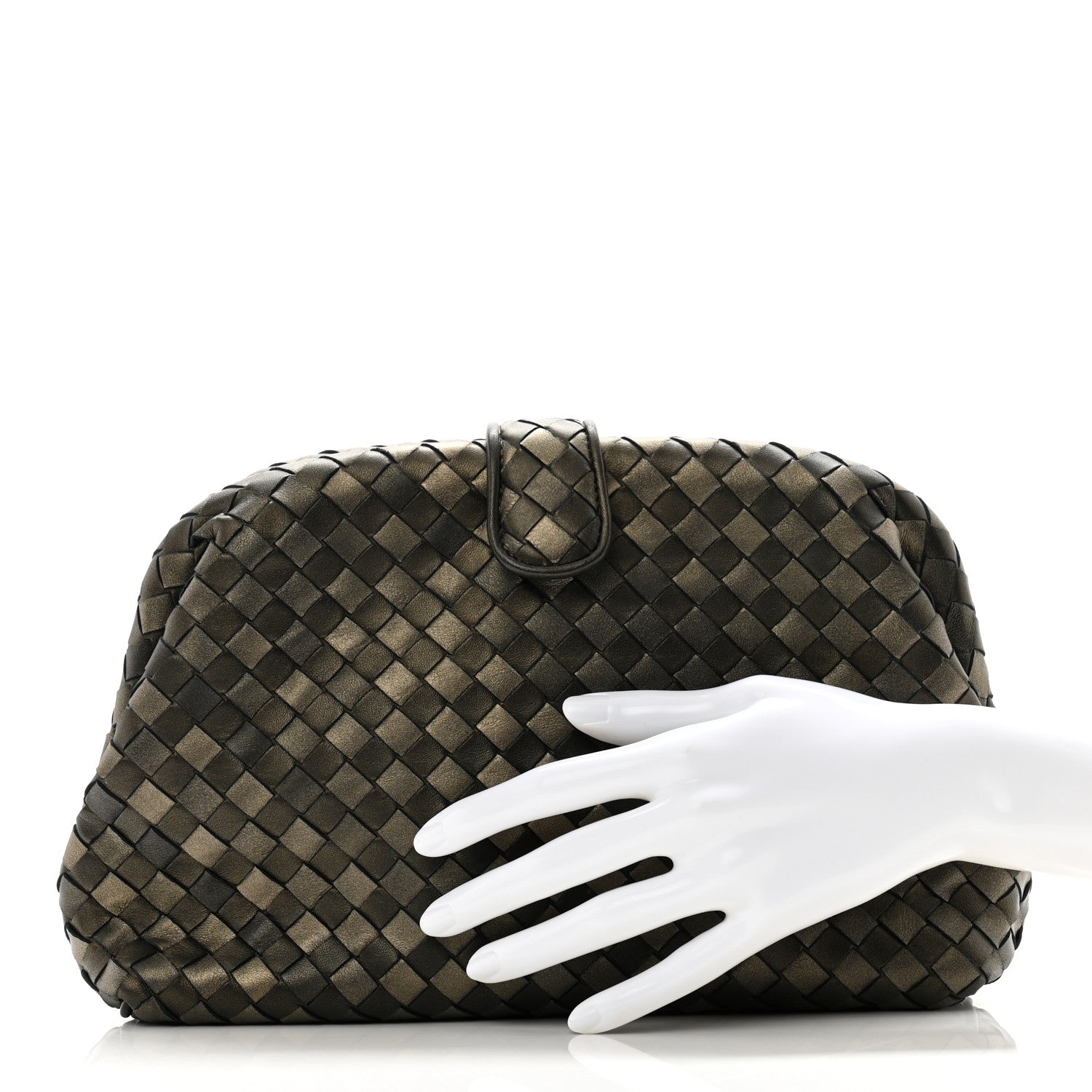 Bottega Veneta Nappa Intrecciato The Lauren 1980 Clutch Platinum 2 of 10