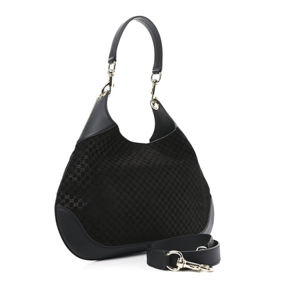 Gucci Suede Micro GG Calfskin B Medium Shoulder Bag Arabella Black 3 of 10