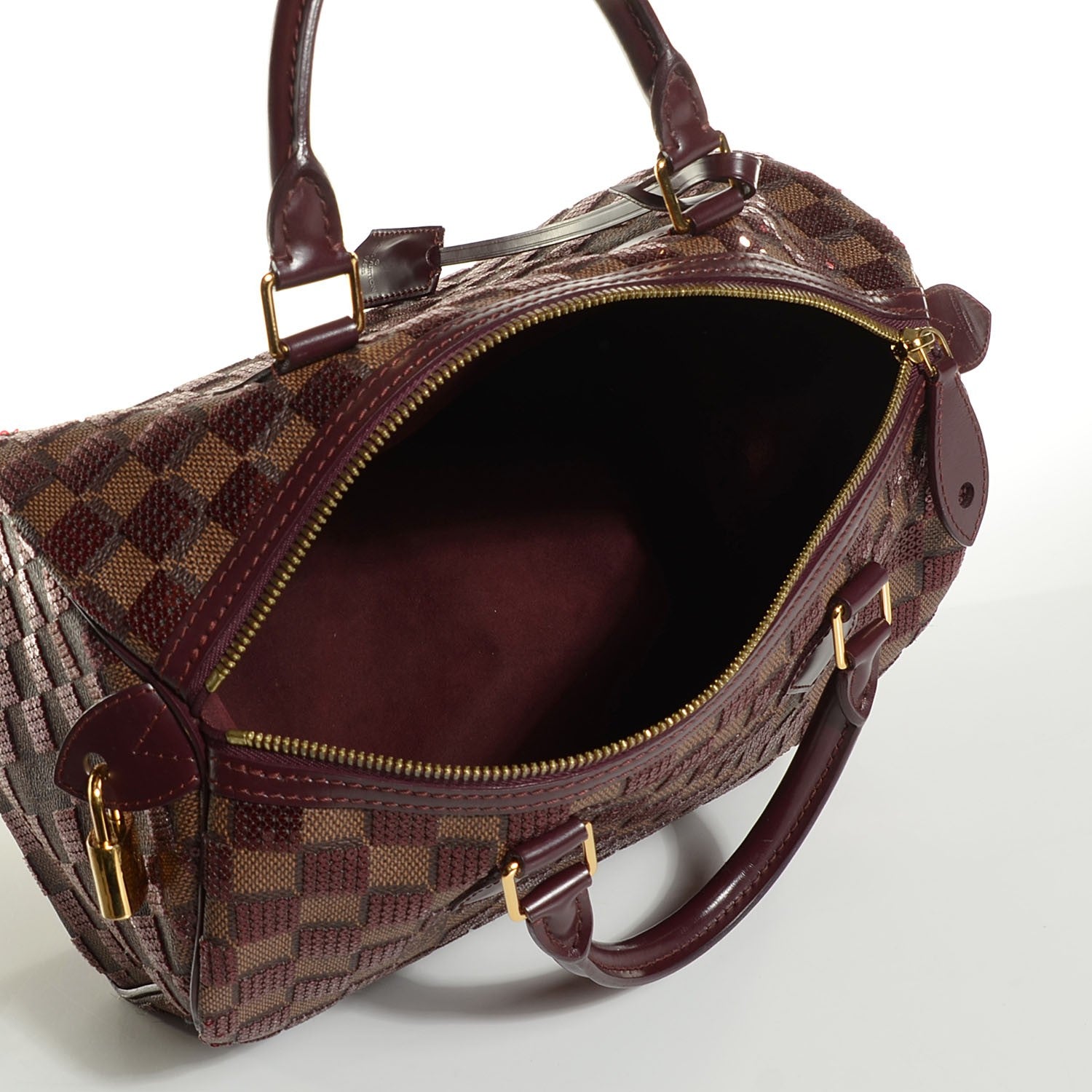 Louis Vuitton Damier Paillettes Speedy 30 Rouge 9 of 11
