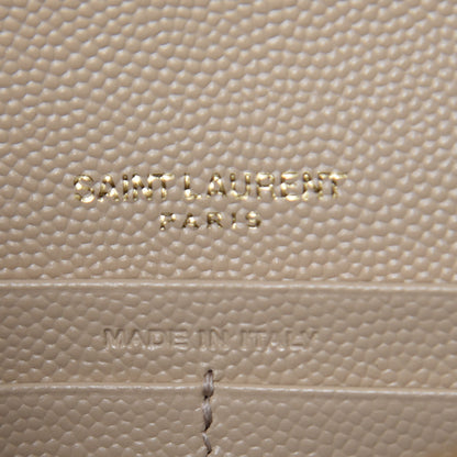Saint Laurent Grain De Poudre Matelasse Chevron Monogram Envelope Chain Wallet Nude Powder 6 of 6