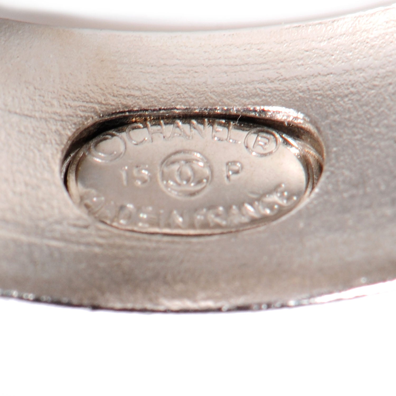 Chanel Crystal Baguette CC Logo Ring Silver 6 4 of 5