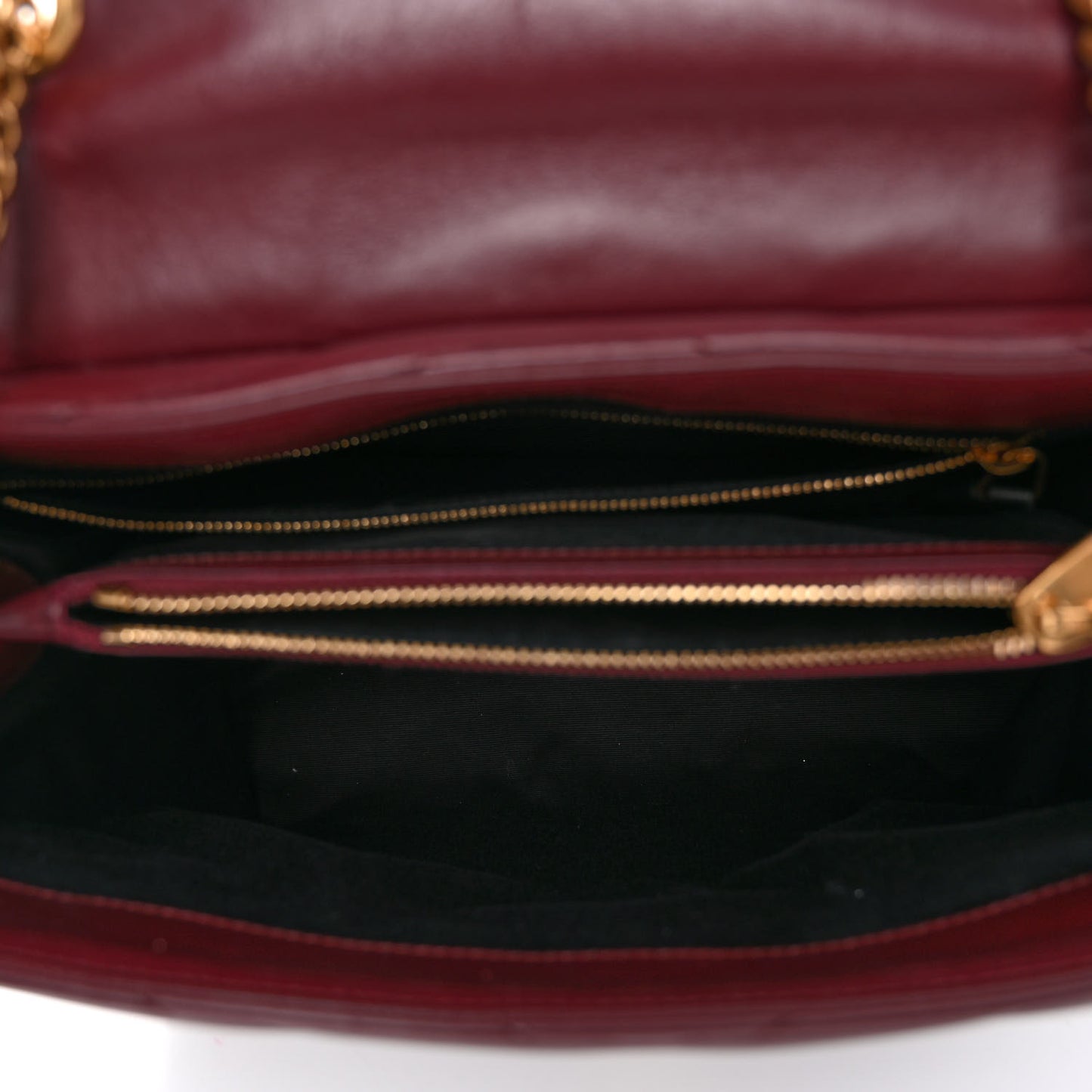Calfskin Y Quilted Monogram Medium Loulou Chain Satchel Rouge Legion