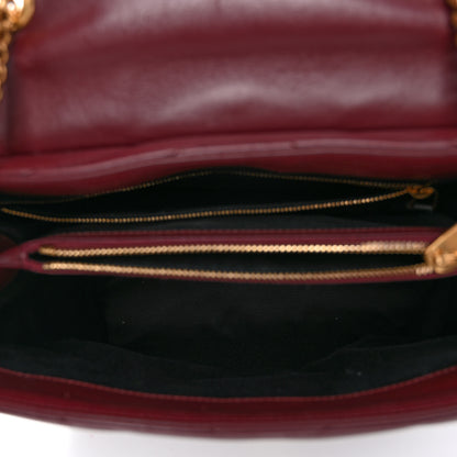 Saint Laurent Calfskin Y Quilted Monogram Medium Loulou Chain Satchel Rouge Legion 6 of 11