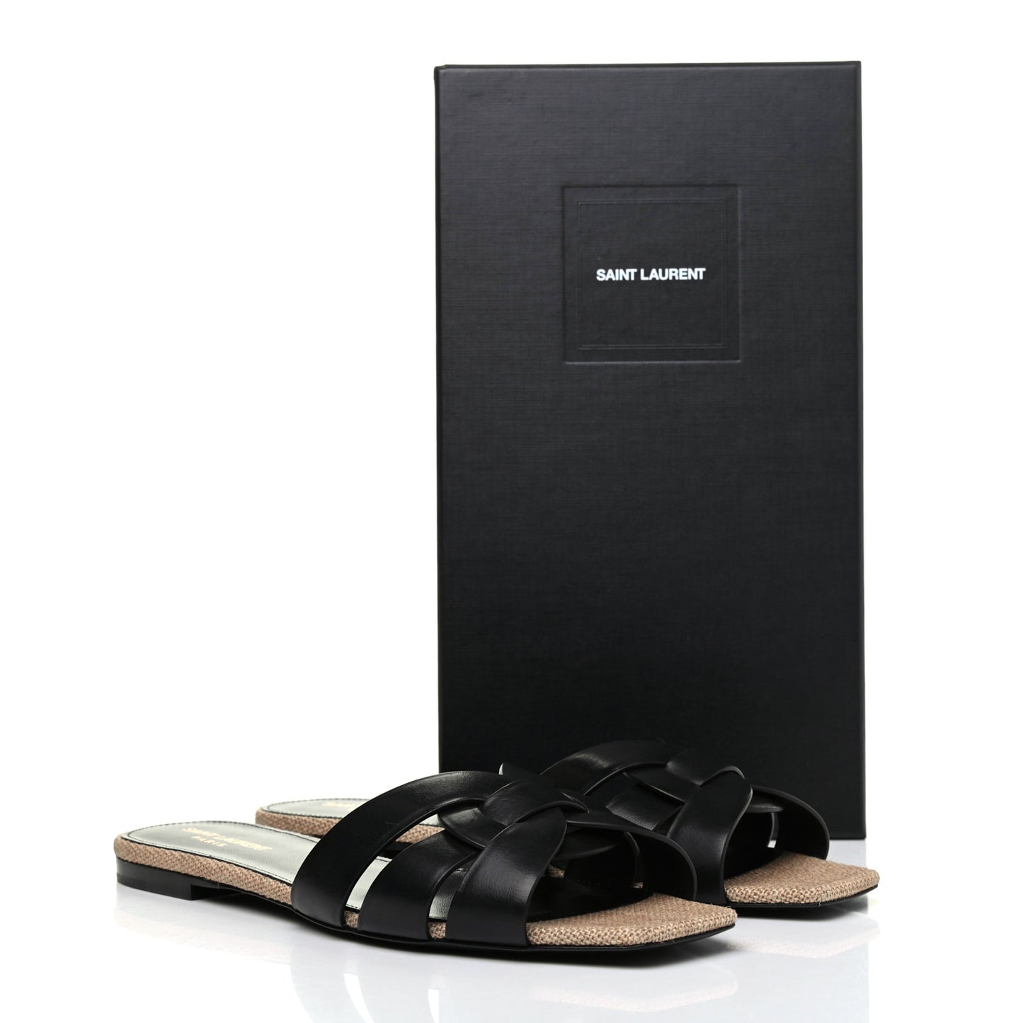 Calfskin Nu Pied 05 Slide Sandals 41 Black