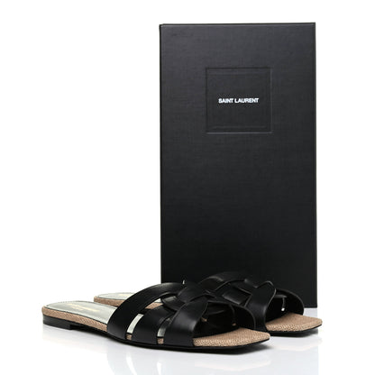 Saint Laurent Calfskin Nu Pied 05 Slide Sandals 41 Black 9 of 9