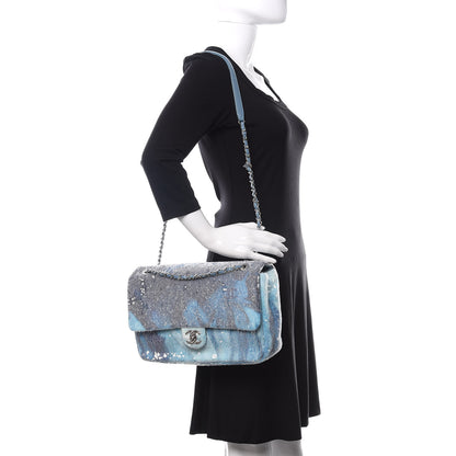 Chanel Sequin Large Waterfall Flap Light Blue 2 of 10