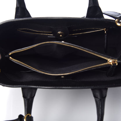 Burberry Grainy Calfskin House Check Medium Banner Tote Black 5 of 9