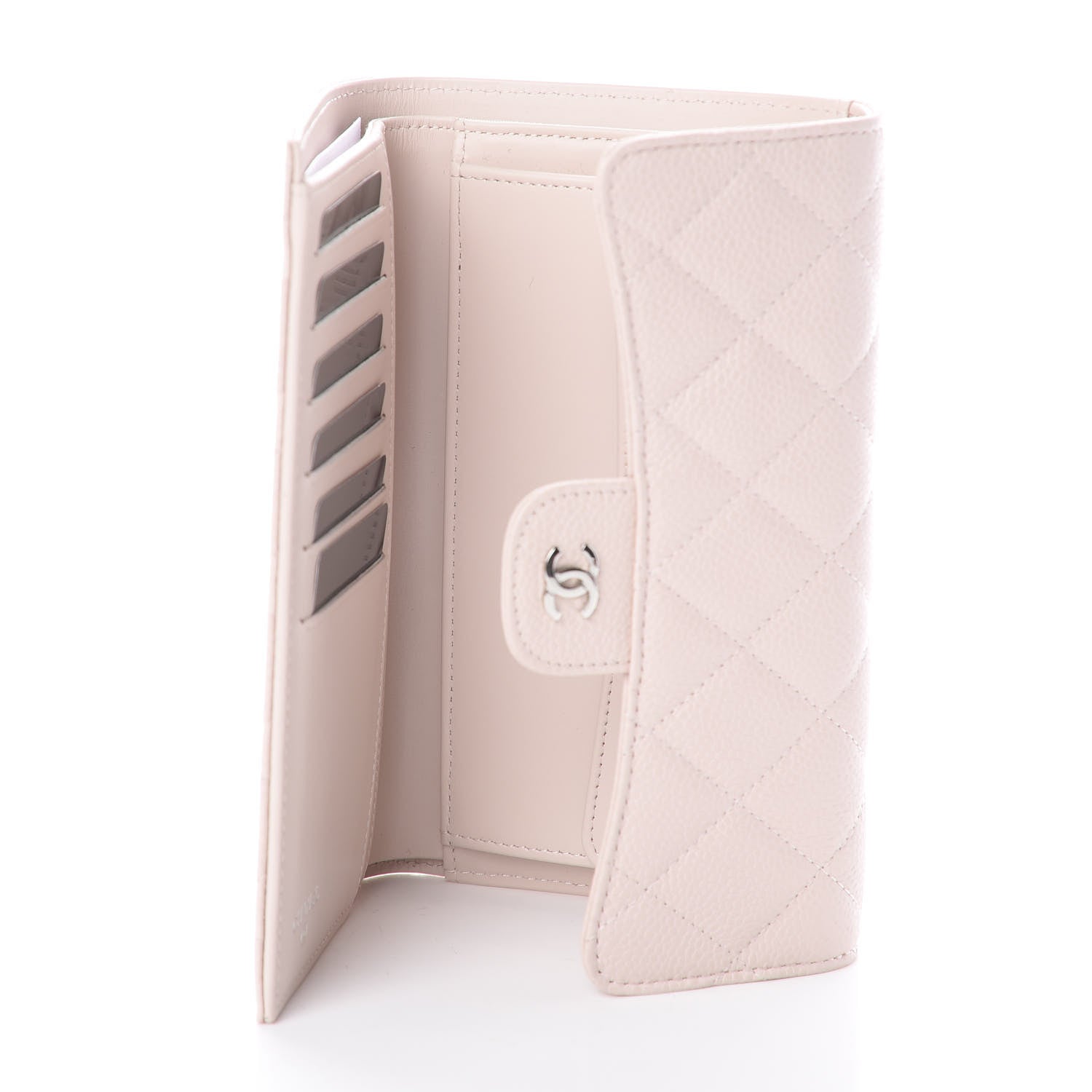 Chanel Caviar Quilted Long Gusset Flap Wallet Light Pink 4 of 7