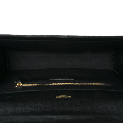 Saint Laurent Grain De Poudre Textured Mixed Matelasse Large Triquilt Monogram Satchel Black 5 of 9