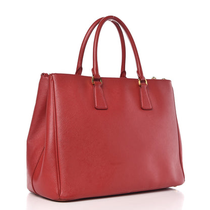Prada Saffiano Large Galleria Double Zip Tote Fuoco 3 of 13