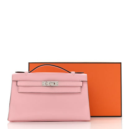 Hermes Swift Kelly Pochette Clutch Rose Sakura 11 of 11