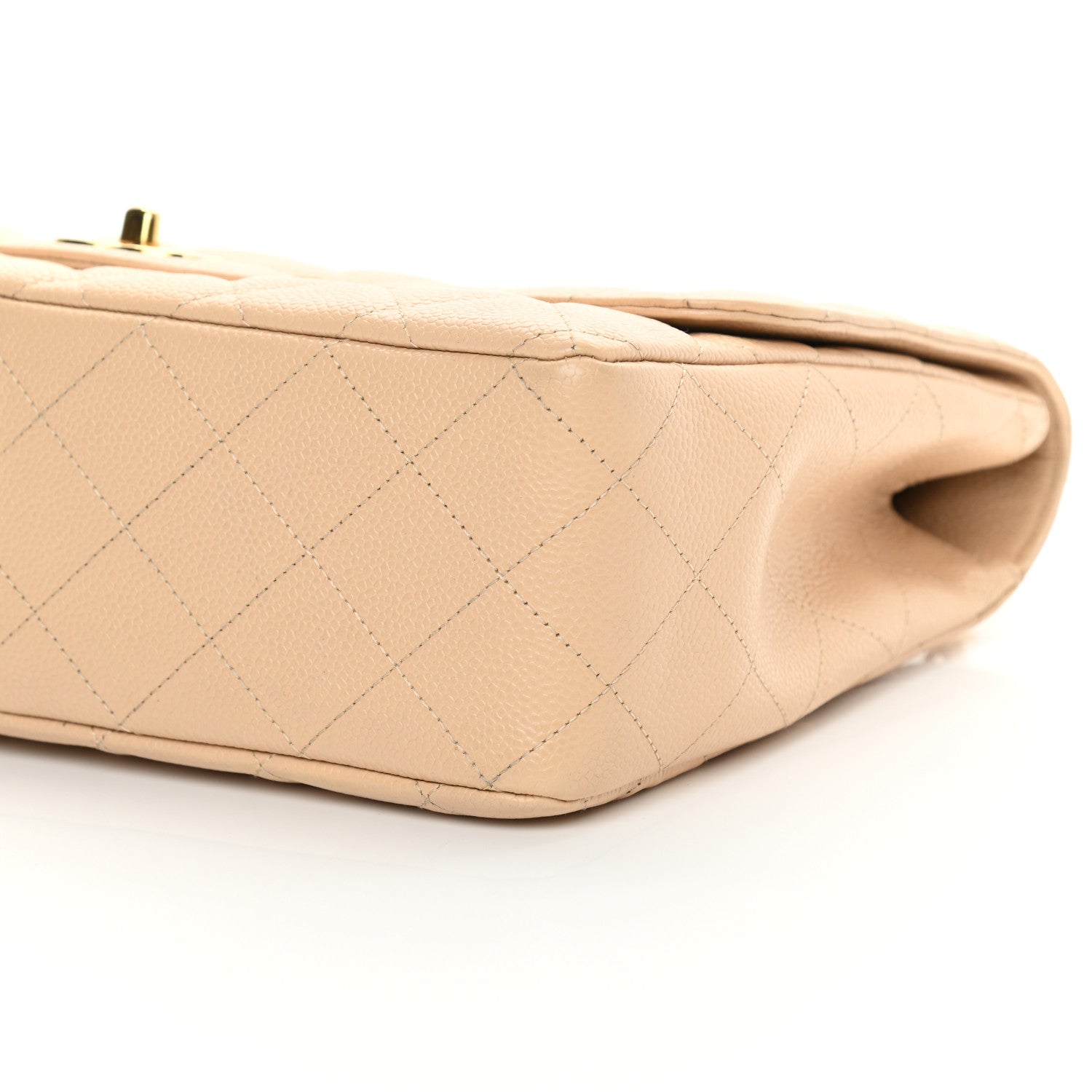 Chanel Caviar Quilted Jumbo Single Flap Beige 9 of 17