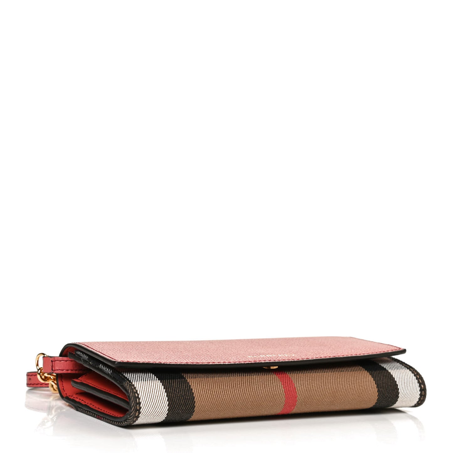Calfskin House Check Henley Wallet On Chain Red